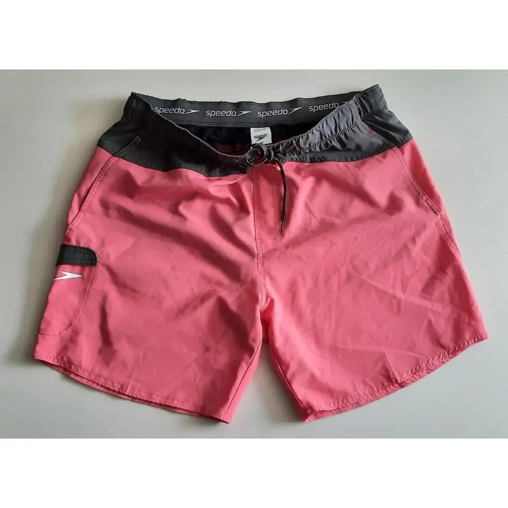 Speedo‎ Swim Trunks Men's Coral Comfort With Pocket Logo Size XL